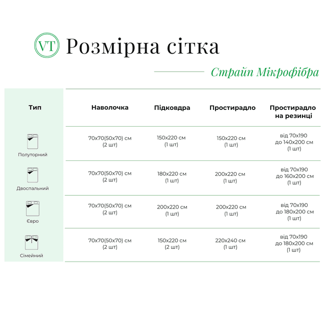 Комплект постільної білизни Vital Textile полуторний 150х220 SP1,5-29 - thumbnail 4