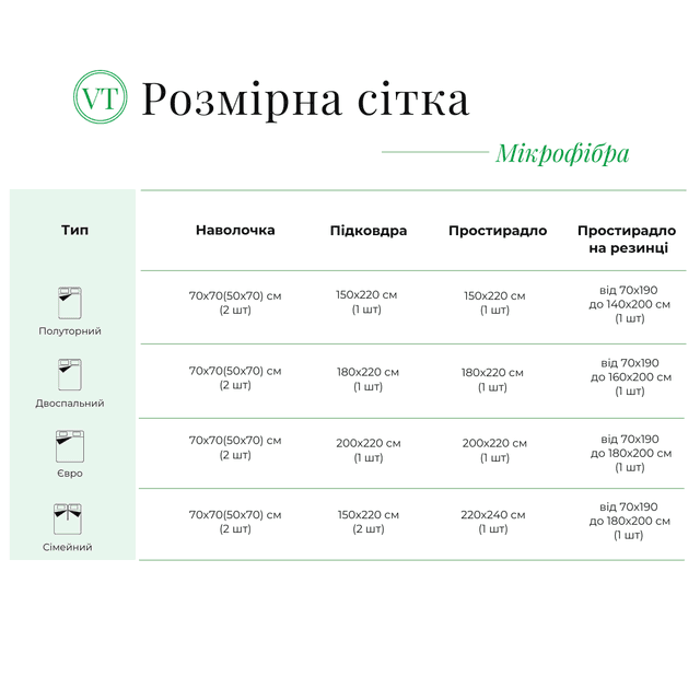 Комплект постільної білизни Vital Textile полуторний 150х220 BP1,5-271 - thumbnail 2